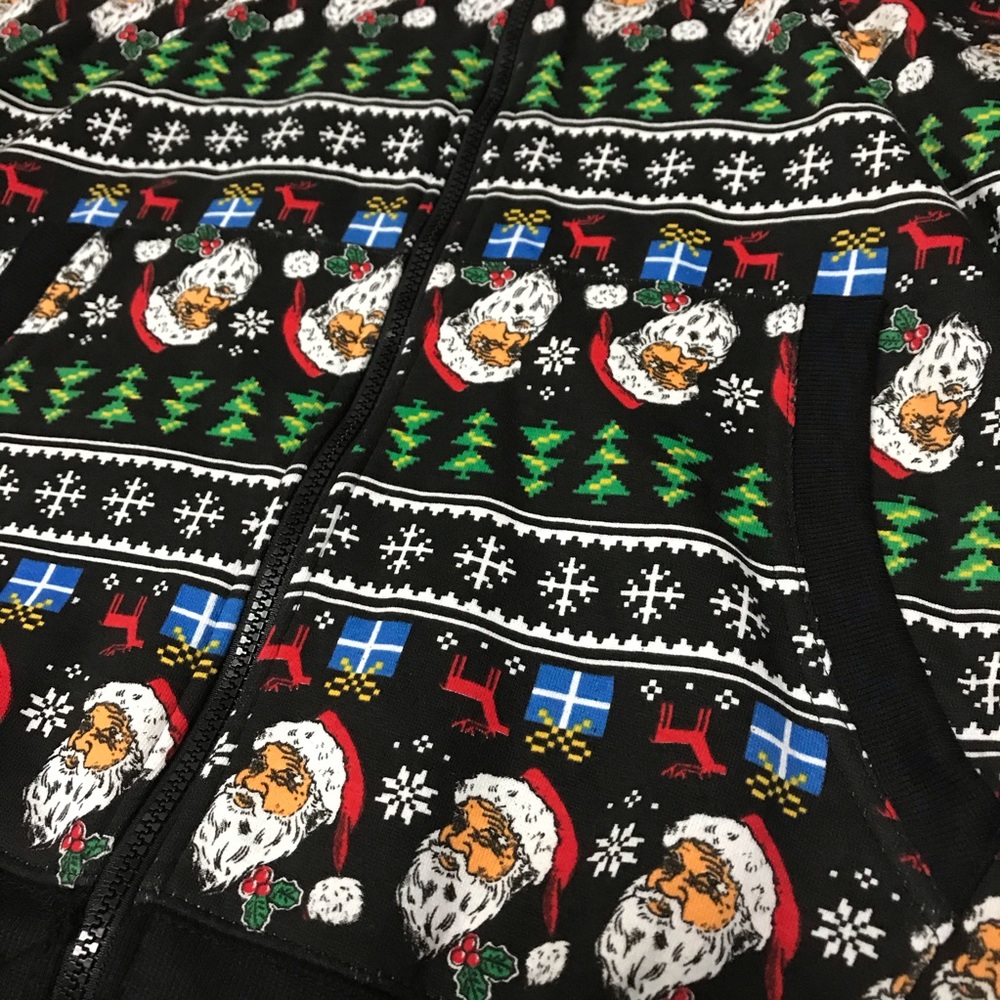 Mens XXL Festive Santa Claus Hoodie New W/ Tags - Picture 7 of 8